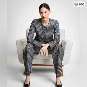 Stylish Black and White Checkered Jacket